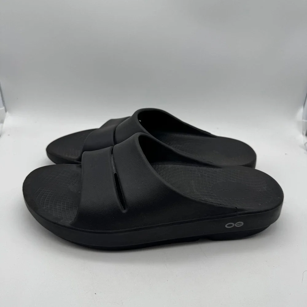 OOFOS OOahh Slide Sandal Mens Black Recovery Comfort Slip‎ On EU 41 M8 W10